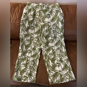 NWOT Nicole Miller New York 100% Linen Wide Leg Cropped Pants Size M